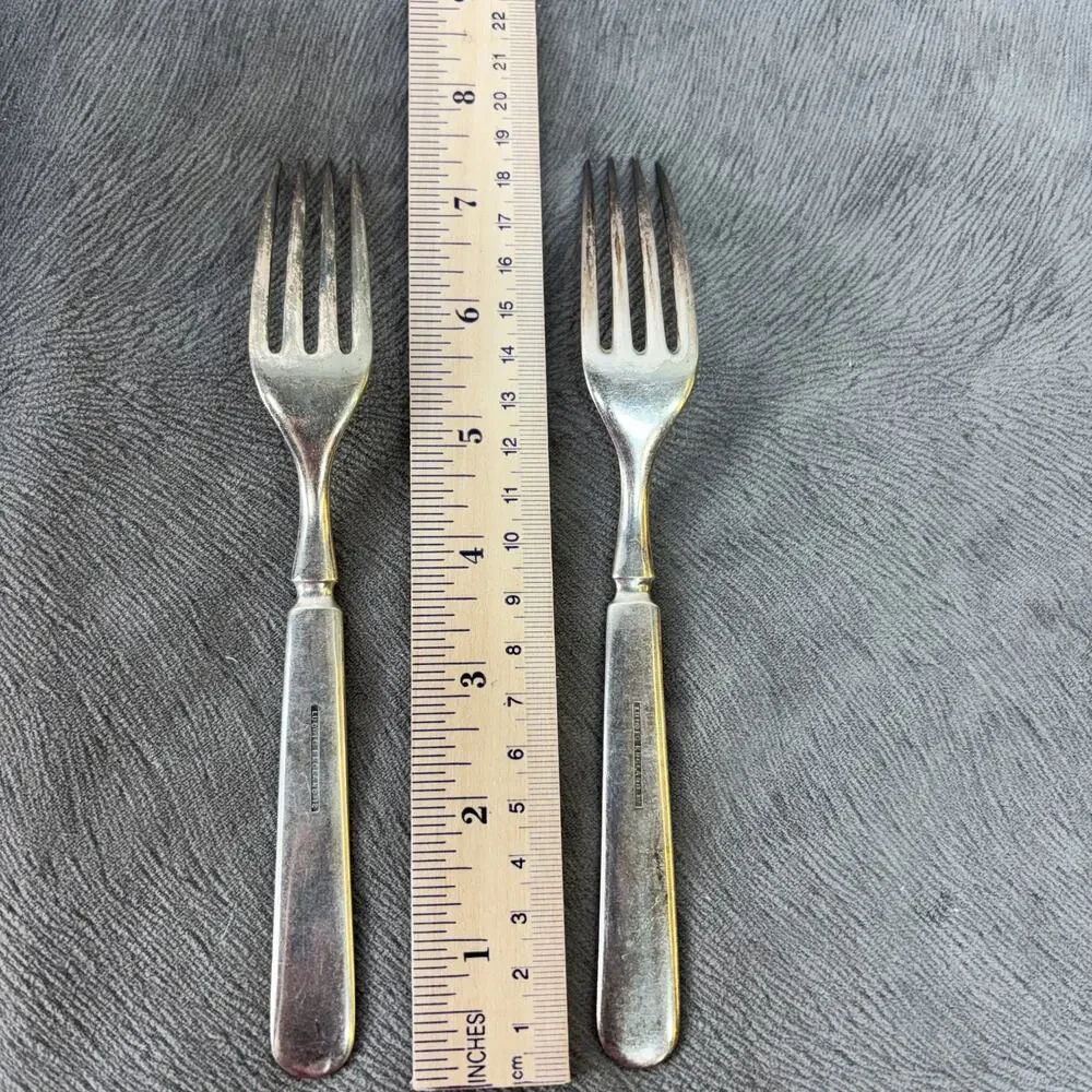 Silverplate Forks Lot of 2 Ludwig of England Vintage vs Antique 7 1/2